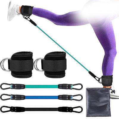 Kit 5 Élastiques de Fitness avec Sangles Cheville - Entraînement Bas du Corps