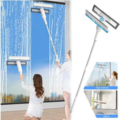 Nettoyeur de Vitres Multifonction 3 en 1 Manche Long, Pulvérisateur et Raclette Caoutchouc