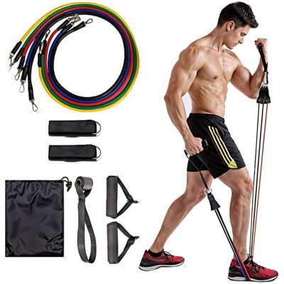 Cordes élastiques de musculation Ensemble de bandes pour sport 11Pcs (5Kg-45Kg)  طقم التدريب المنزلي