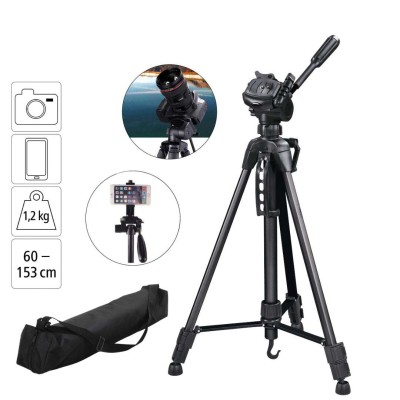 Trépied télescopique Professionnel pour Caméra Smartphone MT-SUP501 153cm en aluminium
