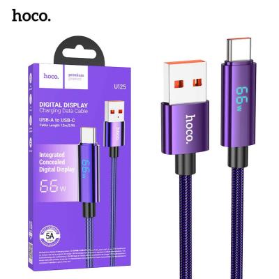 Cable USB-A Vers USB-C Type-c de Données et Charge 5A 66W avec affichage Puissance HOCO U125 1.2m