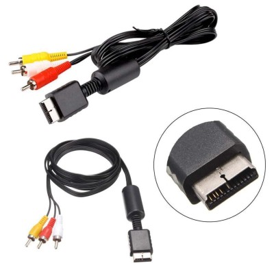 Cable Vidéo Audio PS2 vers AV RCA avec filtre 1.8m pour PS1 PS2 PS3