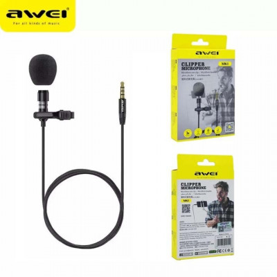 Microphone Cravate Levalier professionel enregistrement Micro audio 3.5mm Awei MK1