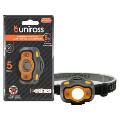 Lampe frontale UNIROSS ULTRALITE PLUS ULSH02 90 Lumens Waterproof IP44