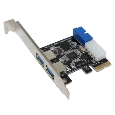 Carte d'extension PCI express PCI-E 19/20 pins 2 x USB 3.0 + USB 3.0 sur Boitier