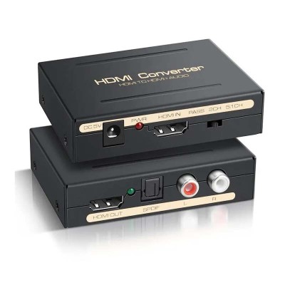 Convertisseur Extracteur Audio HDMI 4K vers HDMI + Optique SPDIF + 2 x RCA L/R