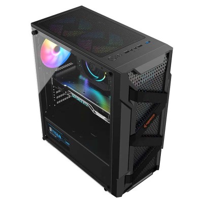 GearMaster GM-27 Boitier PC Gaming ATX/Micro-ATX avec vitre latérale en verre trempé