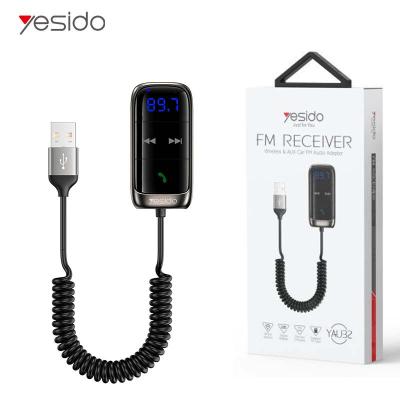 Recepteur Audio FM sans-fil Bluetooth 5.0 et Auxiliaire pour Voiture YESIDO YAU32