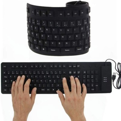 Clavier Flexible Pliable Filaire USB en Silicone étanche