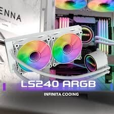 VENTILATEUR CPU WATER COLING LS240 2FAN WHITE RAIDMAX