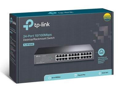 SWITCH 24 PORTS TP-LINK TL-SF1024D RACKABLE 10/100MBPS // REF: 5487 
