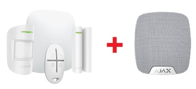 KIT SYSTEME D'ALARME AJAX (CETRALE+DETECTEUR+ILS+TELECOMMANDE+SIRENE EXT)