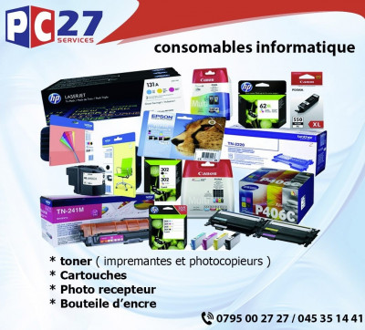 Consommables  Cartouches D'encre Et Toner Pour Imprimantes HP, Brother, Canon, Kyocera Et Epson