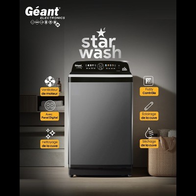 MACHINE À LAVER GEANT STARWASH SÉCHANTE TOP 10.5KG 1400Tr/MIN CAPACITÉ 70L / CASH ET FACILITÉ