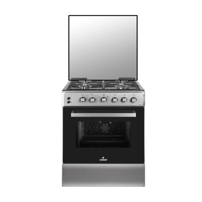 CUISINIÈRE CRISTOR GRATINA 4 FEUX INOX AVEC FOUR VENTILÉ + NETTOYAGE CATALYSÉ / CASH ET FACILITÉ