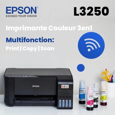 Imprimante Epson L3250 EcoTank -Wi-Fi impression, copie , scanner, réservoirs, Couleur