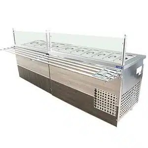 ligne self service et meuble froid