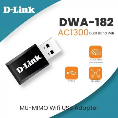 Clé Wi-Fi D-Link DWA-182 AC1300 USB 3.0 Win & Mac & 