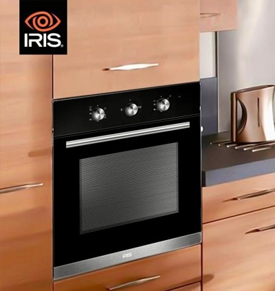 FOUR IRIS ENCASTRABLE GAZ/ELECTRIQUE M10B VERRE NOIR TROMPE CATALYSEUR VENTILATEUR 75L