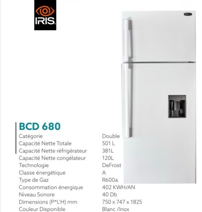 RÉFRIGÉRATEUR IRIS 680L Defrost