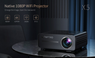 Projecteur vidéo Bluetooth TOPTRO 6000 Lumen, projecteur
