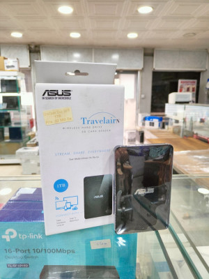 ASUS Travelair N - 1To - DISQUE DUR EXTERNE - WIFI - 2.5 - USB 3.0 - NFC  AVEC SLOT SD - Alger Algeria