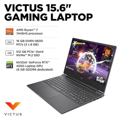 LAPTOP HP VICTUS 15 | RYZEN 7 7445HS / 16  GB / 512 SSD / RTX 4050  / 15.6" FHD 144HZ / WIN11