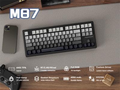 CLAVIER ATTACK SHARK M87 PRO MECANIQUE WIRELESS TRI-MODE LINEAR BLUEBERRY
