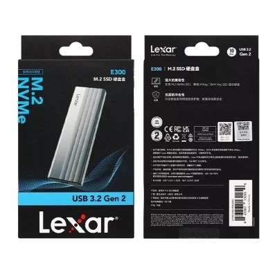 BOITIER EXTERNE USB 3.2 LEXAR E300 - NVME M.2 TYPE 2280 (ARGENT)