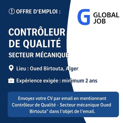 Contrôleur de Qualité - Secteur mécanique