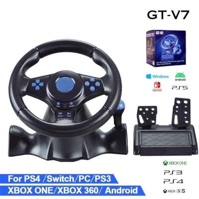 Volant de Course 7-en-1 Multi-Plateformes avec Retour de Force et Pédalier Réaliste GT-V7