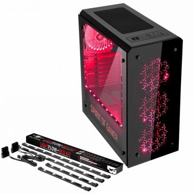 Kit Barres LED LightFLow Rouges 2x30cm + 2x15cm, Barres Magnétiques SOG-MLL1RE Spirit of Gamer