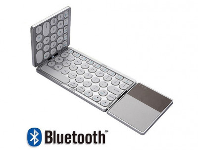 Clavier Bluetooth Pliable à 64 Touches avec Pavé Tactile, Pour iOS/Android/Windows QWERTY + ARAB