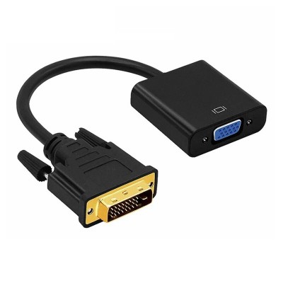 Adaptateur Convertisseur D V I-D vers VGA (D V I-D mâle 24 + 1 broches vers VGA femelle 15 broches) 