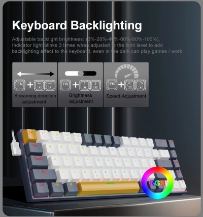 CLAVIER E-YOOSO Z686 RGD 60% RED SWITCH