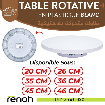 Table Rotative En Plastique (BLANC)