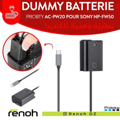 Dummy Batterie PROBTY AC-PW20 Pour Sony NP-FW50 Compatible Caméra's