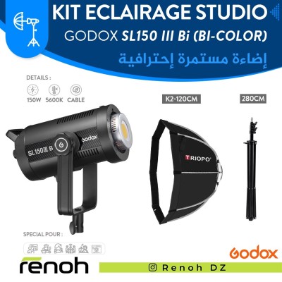 Kit Eclairage Studio GODOX SL150 III Bi (Bi-Color) (K2-120cm)