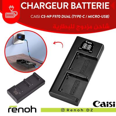Chargeur Batterie Dual CAISI CS-NP F970/F750/F550/FM50/FM500H ( TYPE-C / MICRO-USB )