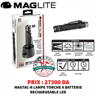 MAGLITE MAGTAC-R LAMPE TORCHE LED A BATTERIE RECHARGEABLE
