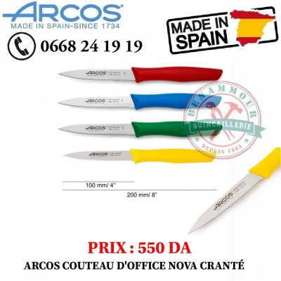ARCOS nova couteaux office 100MM cranté 
