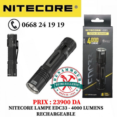 NITECORE Lampe EDC33 - 4000 Lumens rechargeable 