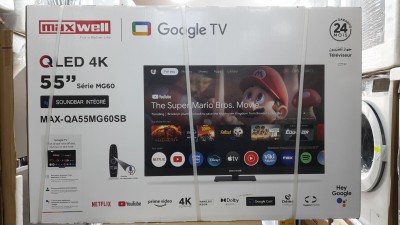Promotion téléviseur maxwell 55 pouces Google tv QLed 4k