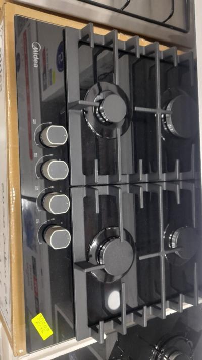 Promotion plaque de cuisson midea 4 feux inox et noir glace 
