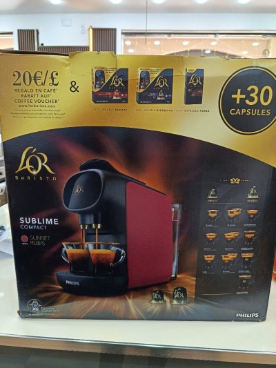 L'OR Barista PHILIPS Machine a café capsules +30 Rouge Bordeau LM9012