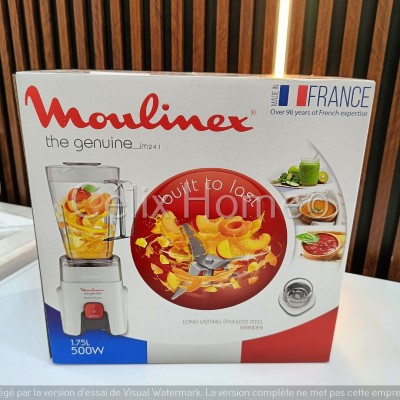 MOULINEX Blender mixeur The genuine 2en1 avec broyeur 1.75L 500w Made in France LM241B25