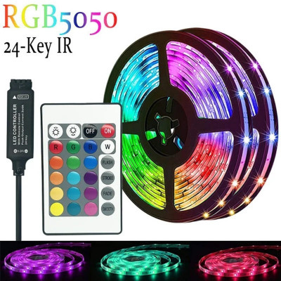 composants-materiel-electronique-bande-lumineuse-led-rgb-pour-pc-gamer-et-autres-5-metres-avec-telecommande-mood-lights-strip-light-kolea-tipaza-algerie