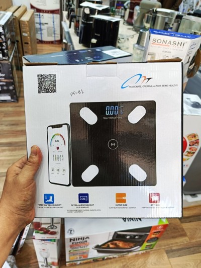 Pèse personne connecté bluetooth en verre trempé afficheur digital