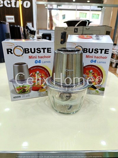 ROBUSTE Mini Hachoir 400w 4 lames Bol En verre