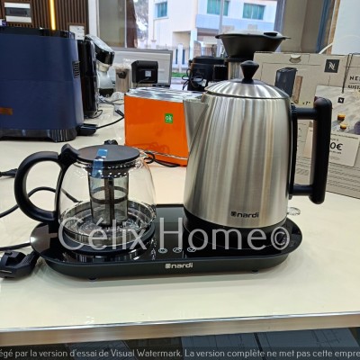 NARDI Bouilloire 1.7L et Théière 750ml électrique 2en1 2400w INOX